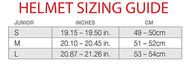 Vega Viper Jr. Sizing Chart